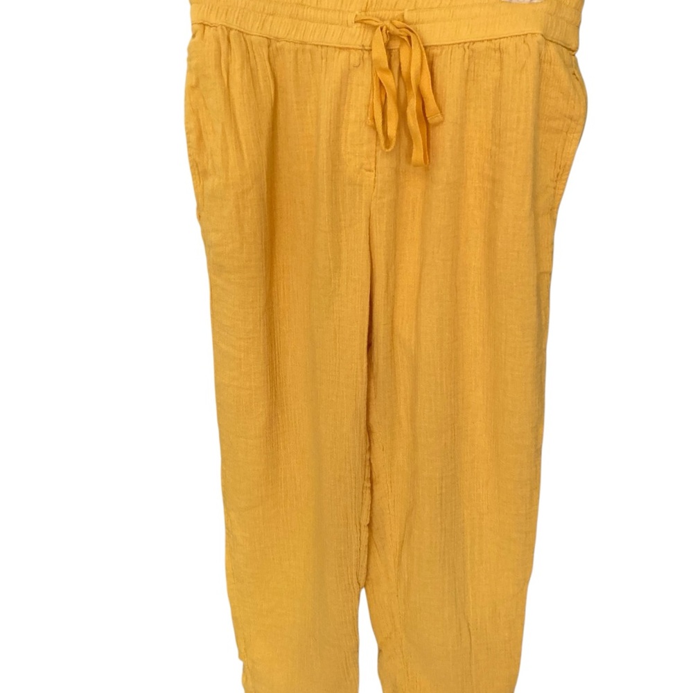 LOFT Mustard Yellow Textured Loft Pants.